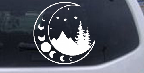Moon Stars and Mountains Other car-window-decals-stickers