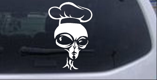 Alien Chef Sci Fi car-window-decals-stickers