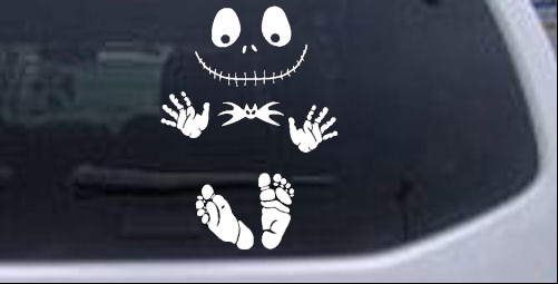 Baby Kid Jack Skellington Pumpkin King  Gothic Halloween car-window-decals-stickers