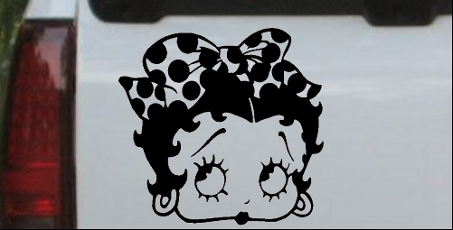 Betty Boop Head with Polka Dot Bow