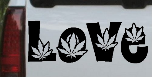 Love Marijuana Pot Leafs 