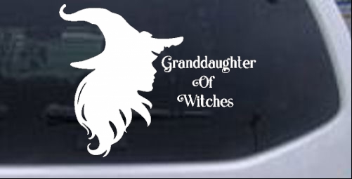 Granddaughter of Witches Gothic Halloween car-window-decals-stickers