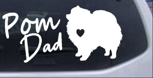 Pomeranian Pom Dad Dog Animals car-window-decals-stickers