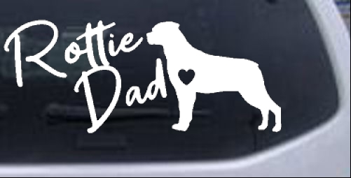 Rottie Dad Rottweiler Dog with Heart Animals car-window-decals-stickers