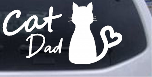Cat Dad with Heart Animals car-window-decals-stickers