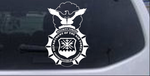 Department Of The Air Force Security Forces With Eagle Military car-window-decals-stickers