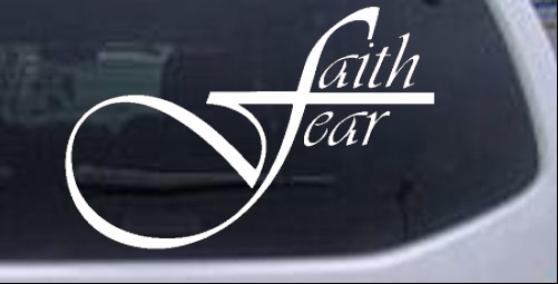 Faith over Fear with Cross F Christian car-window-decals-stickers