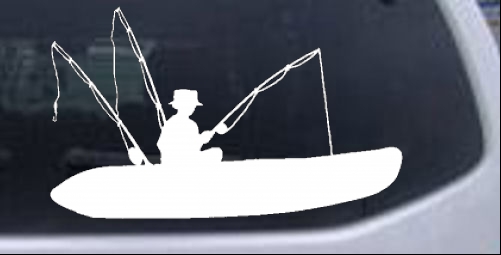 Man Kayak Fishing Hunting And Fishing car-window-decals-stickers