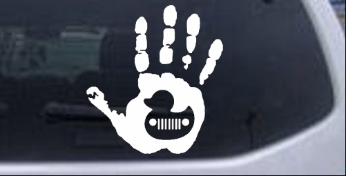 Muddy Wave Hand with Rubber Duck Off Road car-window-decals-stickers