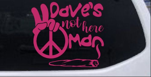 Calcomanía adhesiva de vinilo para ventana de auto o camión Dave's Not Here Man - Imagen 9 de 32