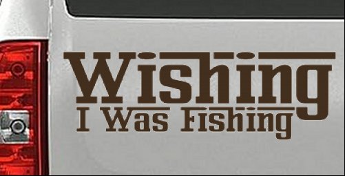 Calcomanía adhesiva de vinilo para ventana de coche o camión Wishing I Was Fishing - Imagen 29 de 32