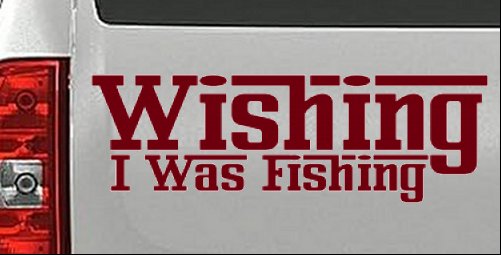 Calcomanía adhesiva de vinilo para ventana de coche o camión Wishing I Was Fishing - Imagen 20 de 32