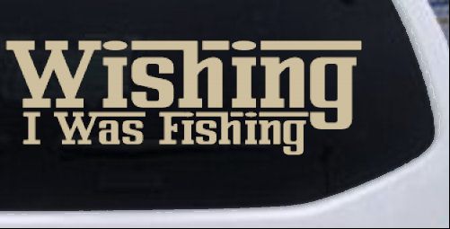 Calcomanía adhesiva de vinilo para ventana de coche o camión Wishing I Was Fishing - Imagen 5 de 32