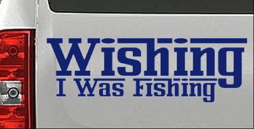 Calcomanía adhesiva de vinilo para ventana de coche o camión Wishing I Was Fishing - Imagen 21 de 32