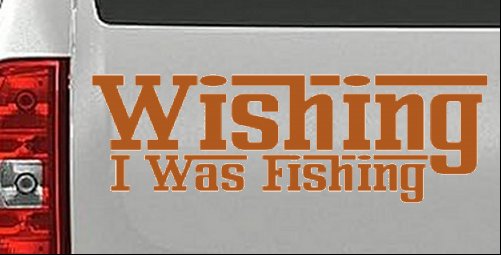 Calcomanía adhesiva de vinilo para ventana de coche o camión Wishing I Was Fishing - Imagen 30 de 32