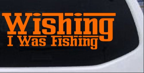 Calcomanía adhesiva de vinilo para ventana de coche o camión Wishing I Was Fishing - Imagen 15 de 32