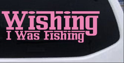 Calcomanía adhesiva de vinilo para ventana de coche o camión Wishing I Was Fishing - Imagen 10 de 32