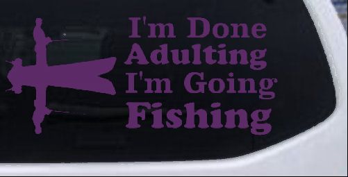 I'm Hecho Adultos I'm Vamos a Pescar Coche o Camión Ventana Calcomanía Adhesiva - Imagen 25 de 32