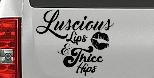 Luscious Lips and Thicc Hips Vinyl Car or Truck Window Decal Sticker