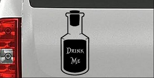 Alice Wonderland Drink Me Vinyl Car or Truck Window Decal Sticker