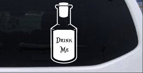 Alice Wonderland Drink Me Vinyl Car or Truck Window Decal Sticker
