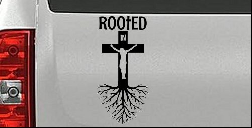 Rooted in Christ Car or Truck Window Decal Sticker