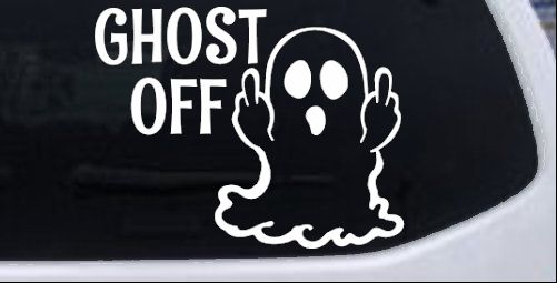 Ghost Off Funny Halloween Car or Truck Window Decal Sticker