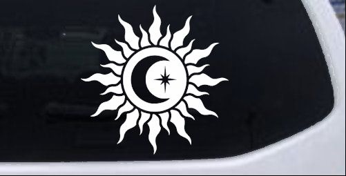 Sun Moon Star Car or Truck Vinyl Window Decal Sticker