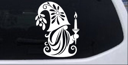 Christmas Gnome Car or Truck Vinyl Window Decal Sticker