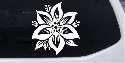 Poinsettia Flower Car or Truck Vinyl Window Decal Sticker