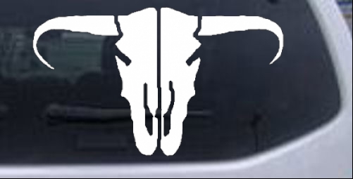 Long Horn Skull Mount Western car-window-decals-stickers