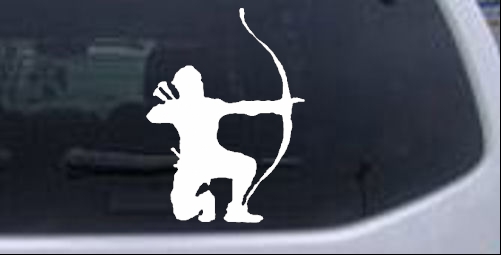 Bow Hunter on one Knee Hunting And Fishing car-window-decals-stickers