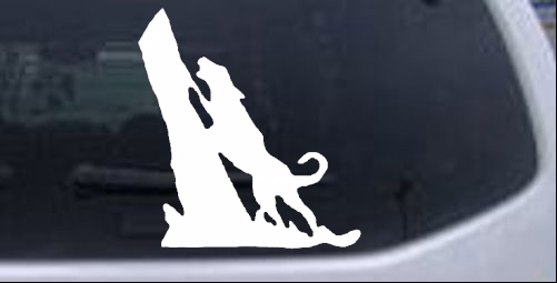Dog Barking up Tree Hunting And Fishing car-window-decals-stickers