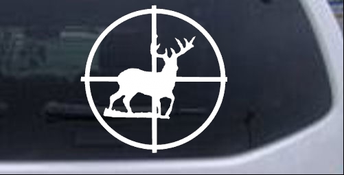 Deer in Scope  Hunting And Fishing car-window-decals-stickers