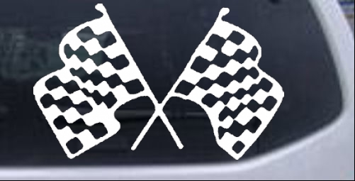 Racing Flags Moto Sports car-window-decals-stickers