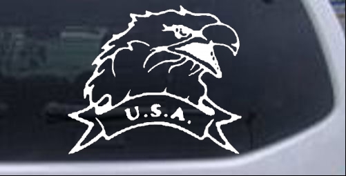 Eagle with USA banner Military car-window-decals-stickers