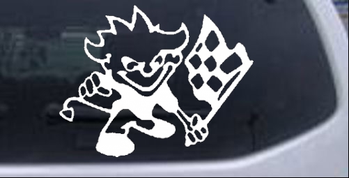Racing flag devil Moto Sports car-window-decals-stickers