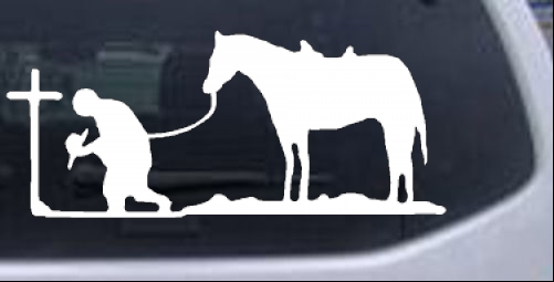Cowboy Cross Western car-window-decals-stickers