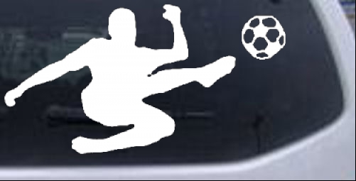 Dude kicking Soccer Ball Sports car-window-decals-stickers