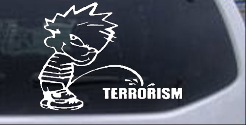 Pee on Terrorism Pee Ons car-window-decals-stickers