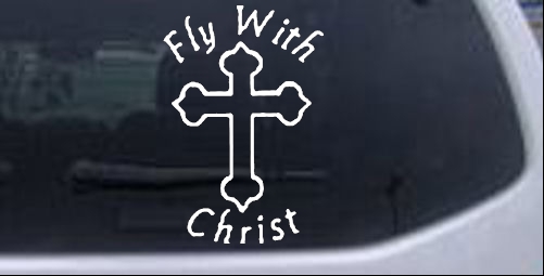 Fly With Christ Christian car-window-decals-stickers