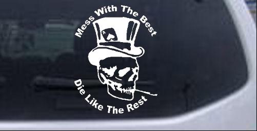 Dont Mess With Skull Biker car-window-decals-stickers