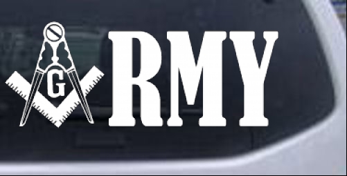 Freemason Army Decal Military car-window-decals-stickers