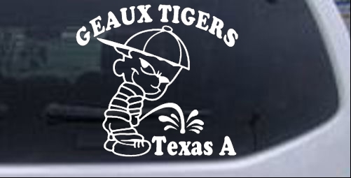 GEAUX TIGERS Pee on Texas A Special Orders car-window-decals-stickers