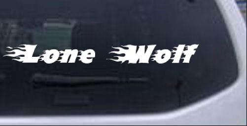 Flaming Lone Wolf Decal Biker car-window-decals-stickers