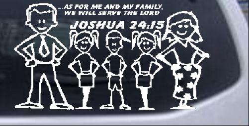 Stick Family JOSHUA 24 15 Two Girls One Boy Special Orders car-window-decals-stickers