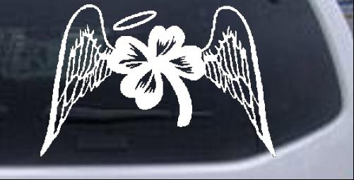 Four Leaf Clover With Wings Special Orders car-window-decals-stickers