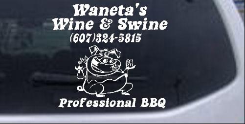 Wanetas Professional BBQ Special Orders car-window-decals-stickers