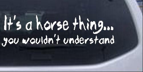 Its A Horse Thing You Wouldnt Understand Special Orders car-window-decals-stickers