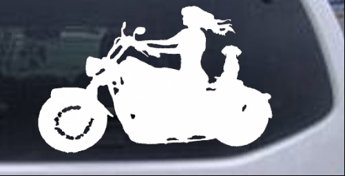 Women Biker With Jack Russell Terrier Special Orders car-window-decals-stickers